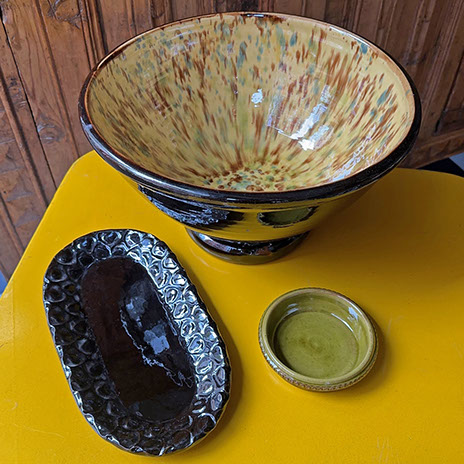 bowl, dish and oval platter