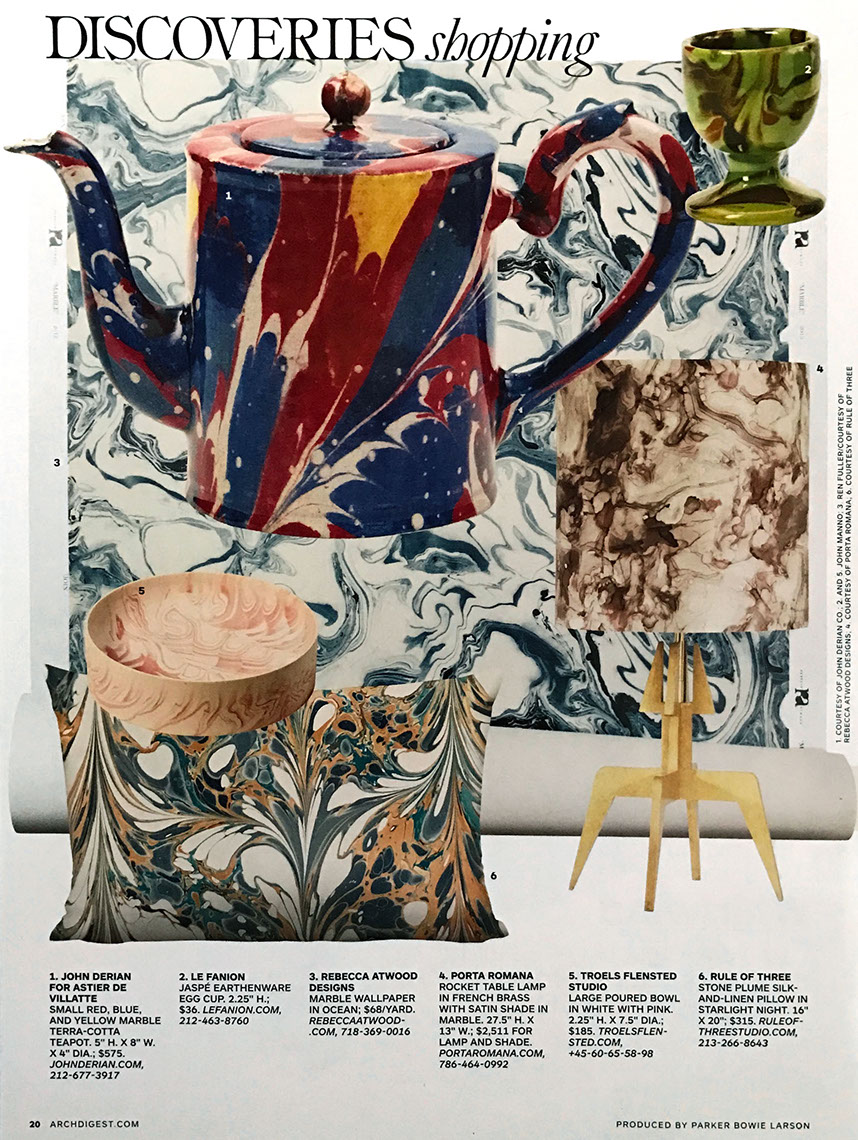 article inside Architectural Digest mentions jaspé eggcups