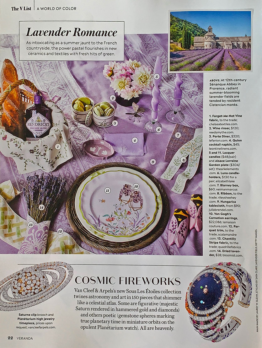 article inside Veranda mentions an antique from Le Fanion